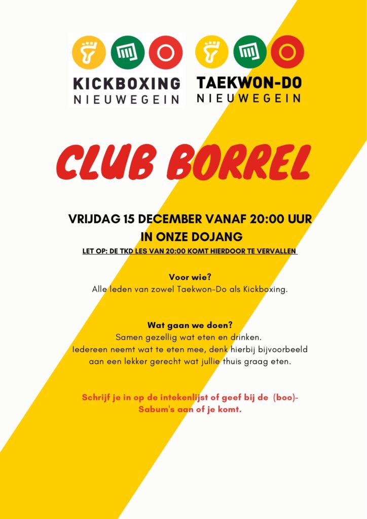 poster kerst eten en borrel | Taekwon-Do Nieuwegein